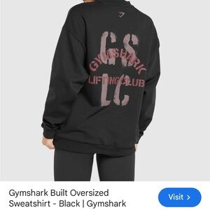 Gymshark Black Sweatshirt with Dusty Rose Logo with Sweatpants